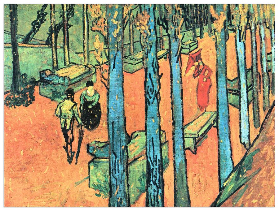 Van Gogh Vincent - Les Alyscamps, falling leaves, Decorative MDF Panel (120x90cm)