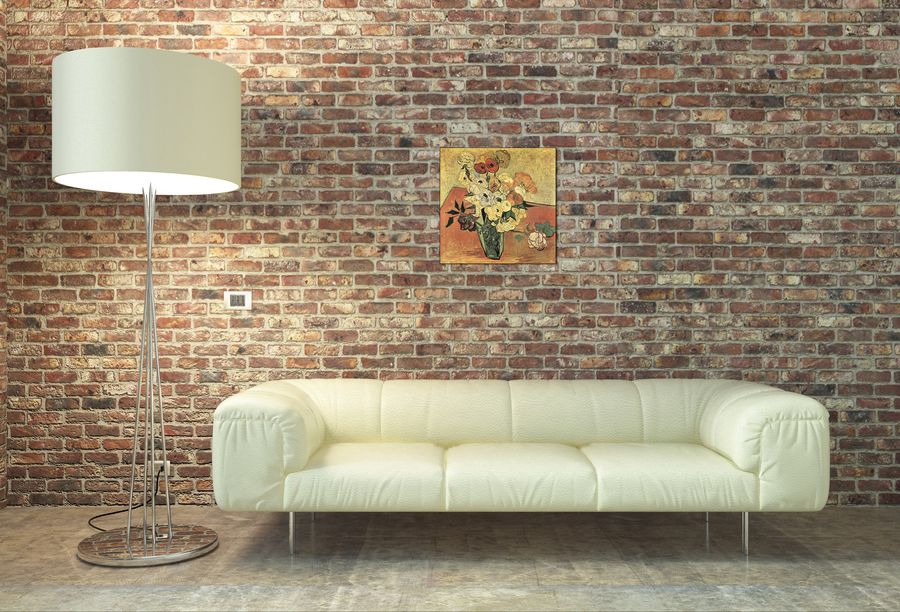 Van Gogh Vincent - Still Life with Japanese vase, roses and anemones, Decorative MDF Panel (30x30cm)