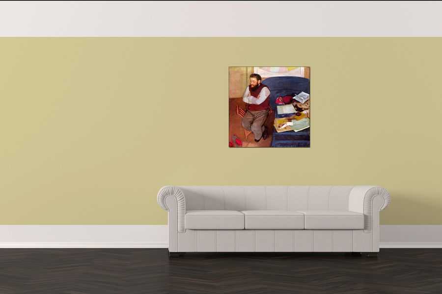 Degas Edgar - Portrait of Diego Martelli, Decorative MDF Panel (70x70cm)