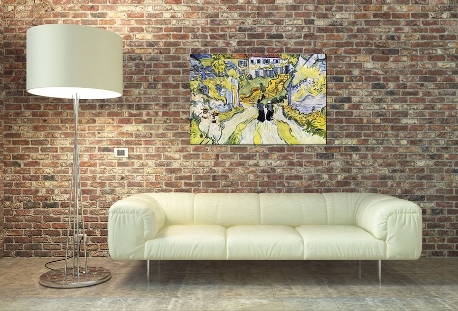 Van Gogh Vincent - Street and road in Auver, Decorative MDF Panel (90x60cm)