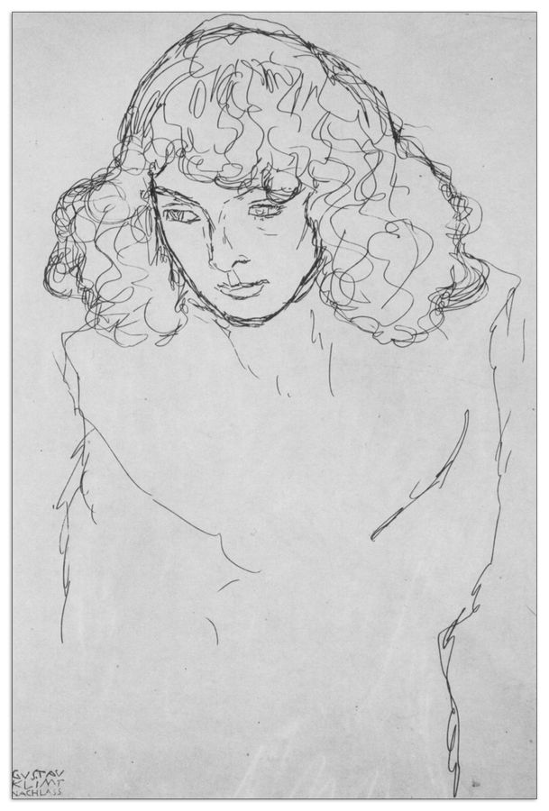 Klimt Gustav - Girls head, Decorative MDF Panel (60x90cm)