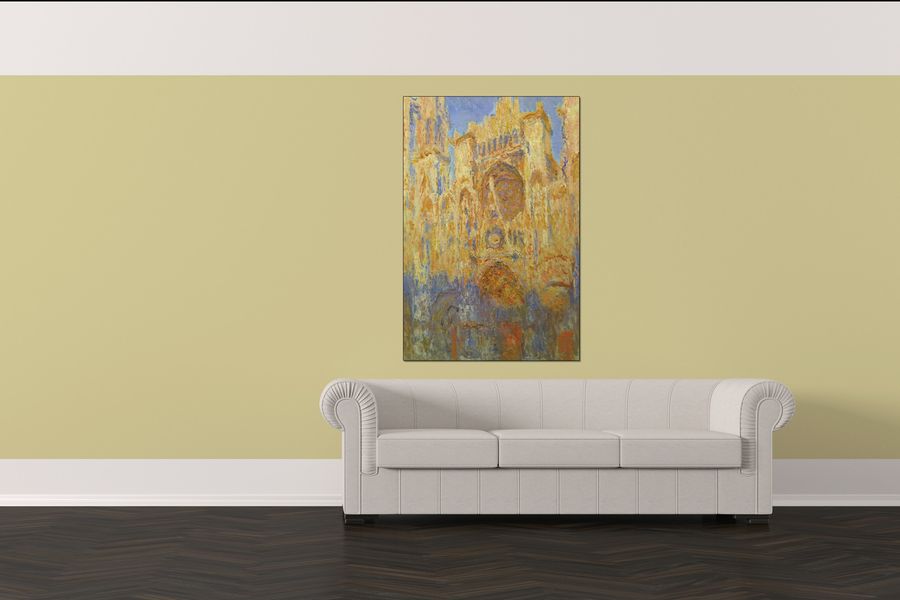 Monet Claude - Rouen Cathedral Facade at Sunset, Decorative MDF Panel (90x135cm)