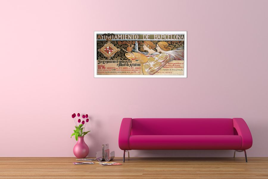 Alexandre De Riquer - 3rd exposicion de Bellas Artes, Decorative MDF Panel (100x50cm)