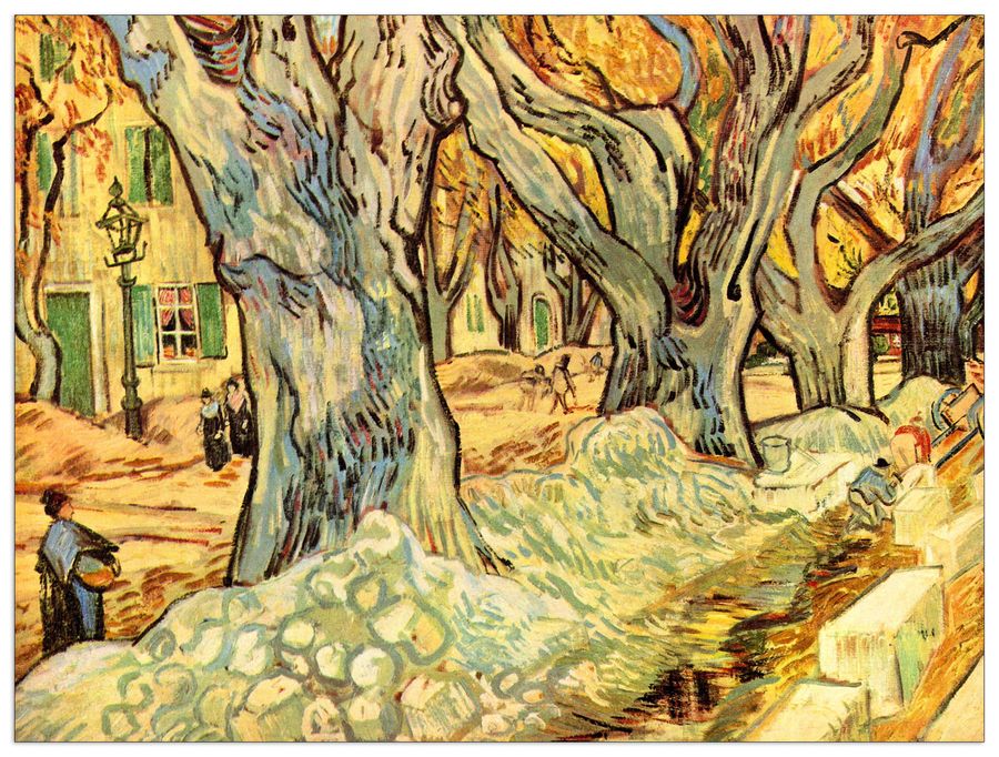 Van Gogh Vincent - Road workers on the Boulevard Victor Hugo in Saint-ReÌmy, Decorative MDF Panel (80x60cm)