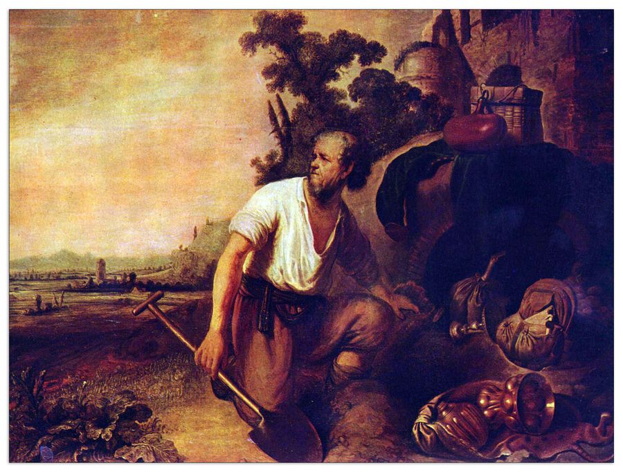 Rembrandt - The parable of the treasure graves, Decorative MDF Panel (80x60cm)