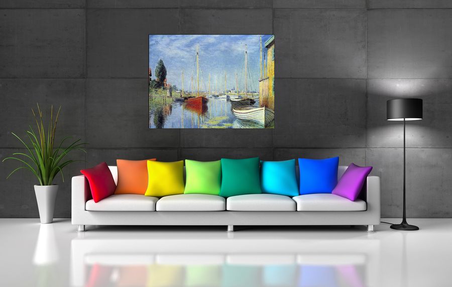 Monet Claude - Pleasure Boats at Argenteuil, Decorative MDF Panel (120x90cm)