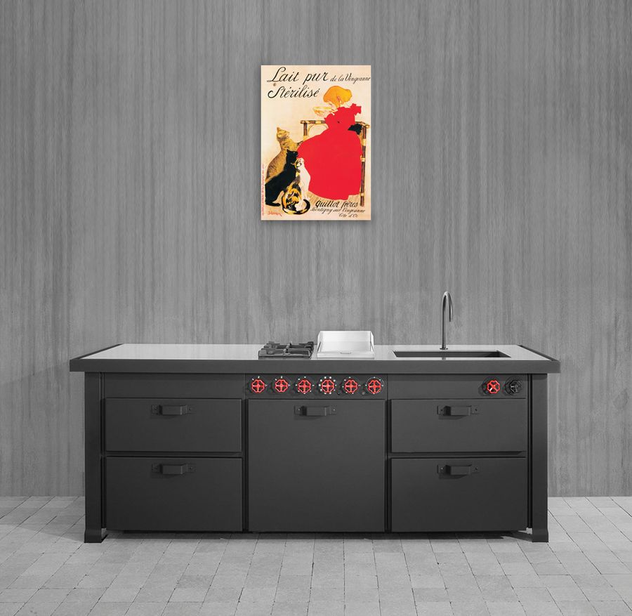 Steinlen - Lait Sterlise, Decorative MDF Panel (65x90cm)