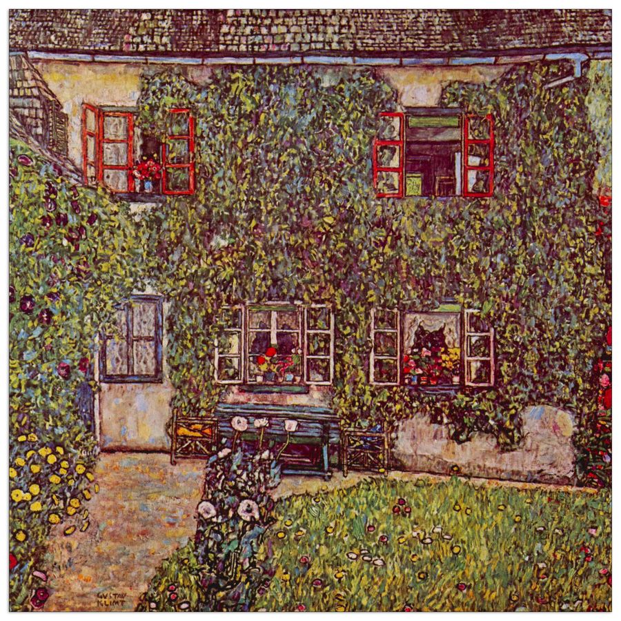 Klimt Gustav - The House of Guard, Decorative MDF Panel (50x50cm)
