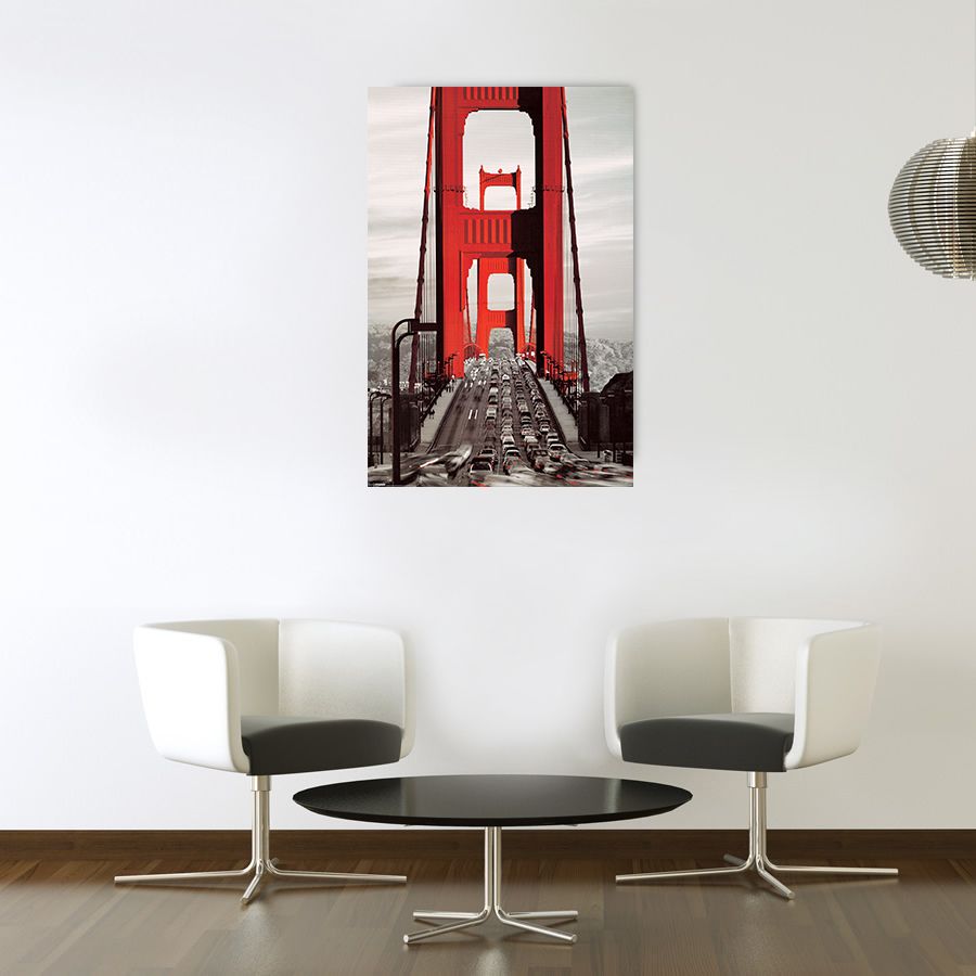 Golden Gate - Golden Gate Bridge (San Francisco), Decorative MDF Panel (60x90cm)