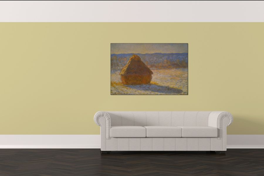 Monet Claude - Haystacks in Snow , Decorative MDF Panel (135x90cm)
