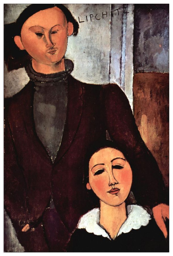 Modigliani Amedeo - Portrait of the married couple Lipchitz, Decorative MDF Panel (90x135cm)