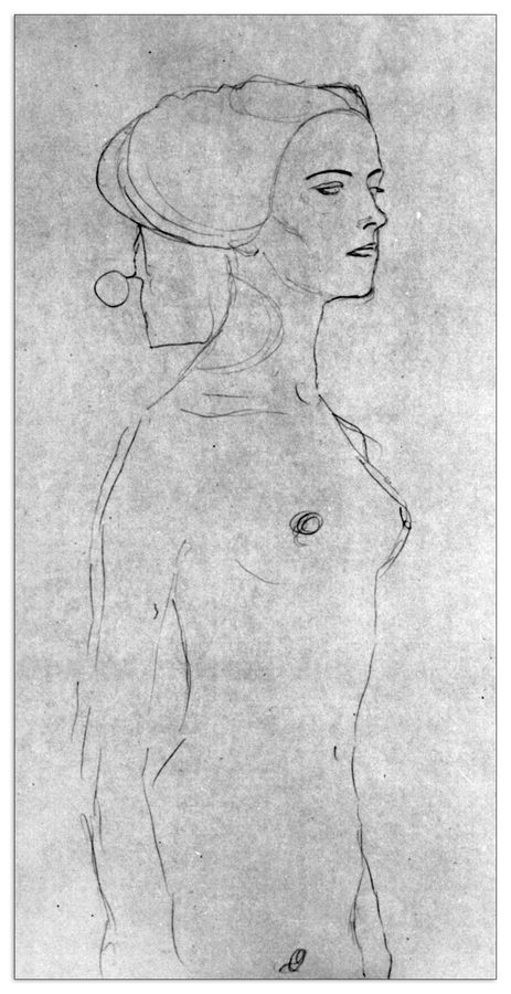 Klimt Gustav - Half a picture to the right Schreitenden, Decorative MDF Panel (50x100cm)