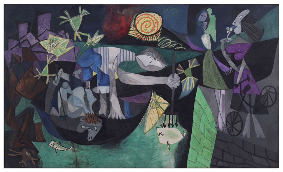 Picasso - Night Fishing At Antibes, Decorative MDF Panel (80x47cm)