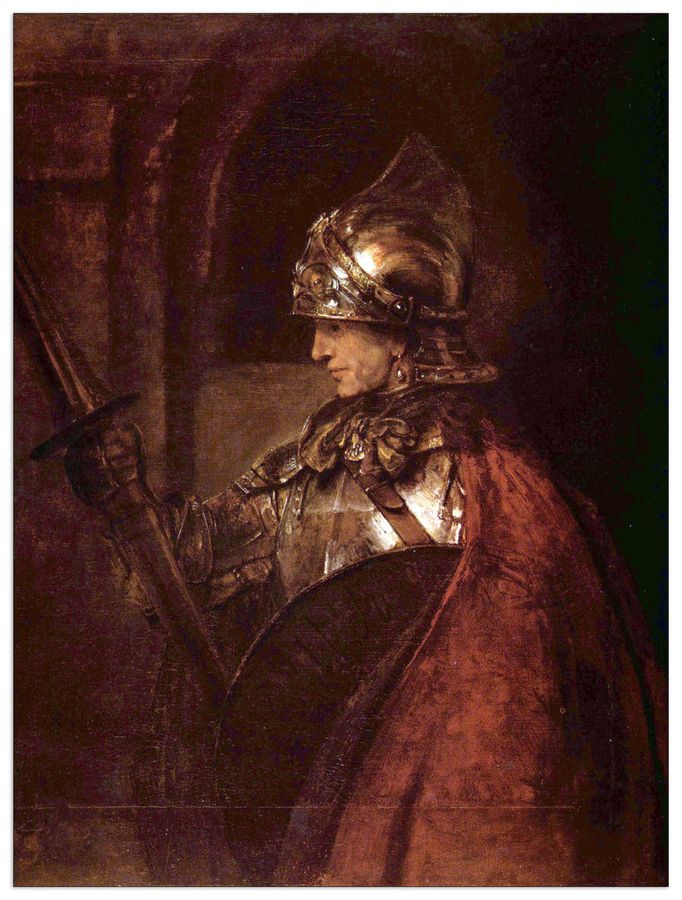 Rembrandt - Man with arms (Alexander the Great), Decorative MDF Panel (60x80cm)