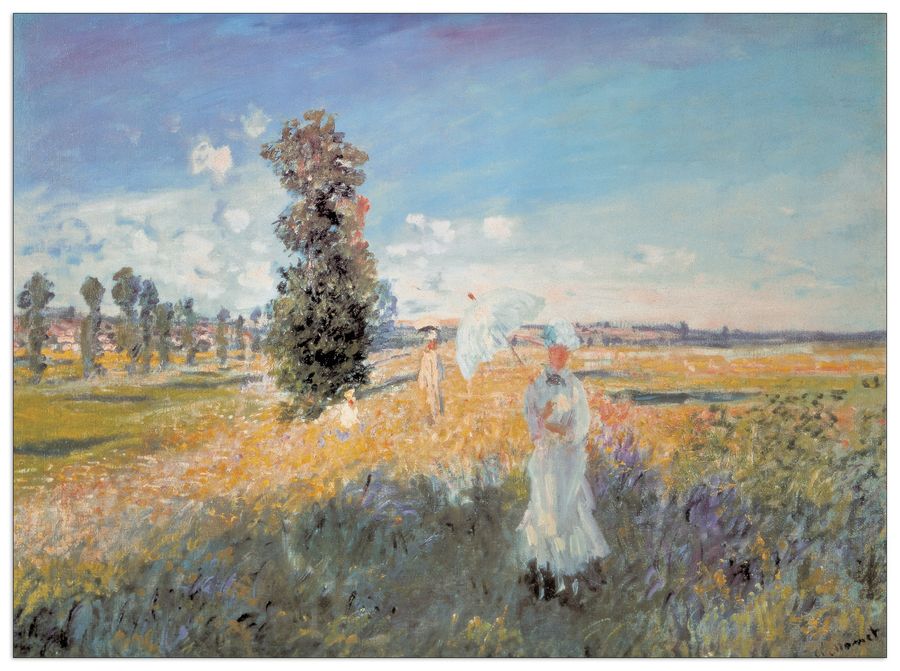 Monet - Felder In Fruhling, Decorative MDF Panel (100x74cm)