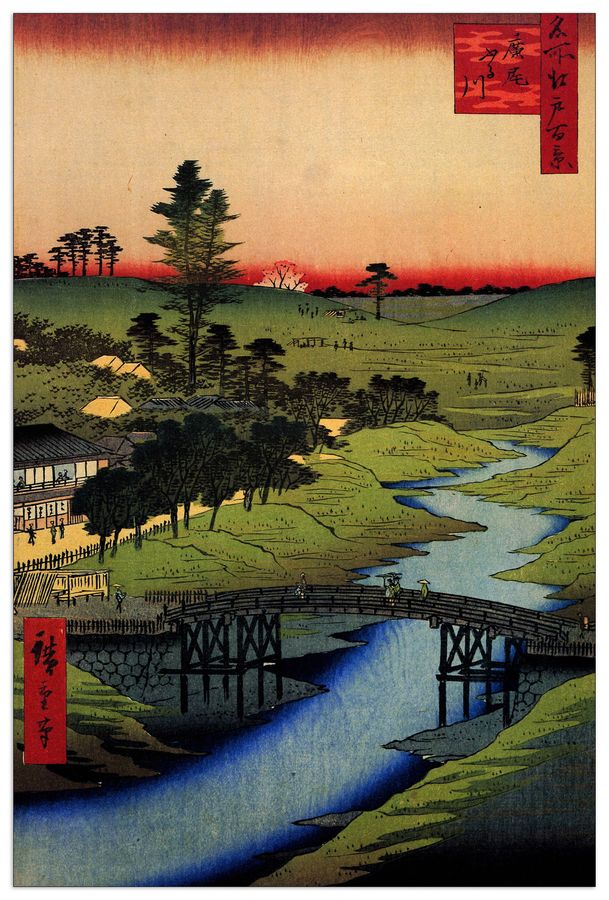 Hiroshige Utagawa  - Furukawa River, Hiroo, Decorative MDF Panel (60x90cm)