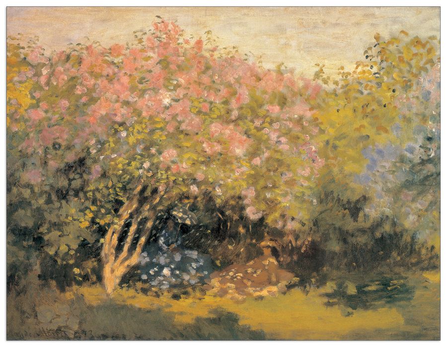 Monet - Resting Under The Lilacs, Decorative MDF Panel (100x77cm)