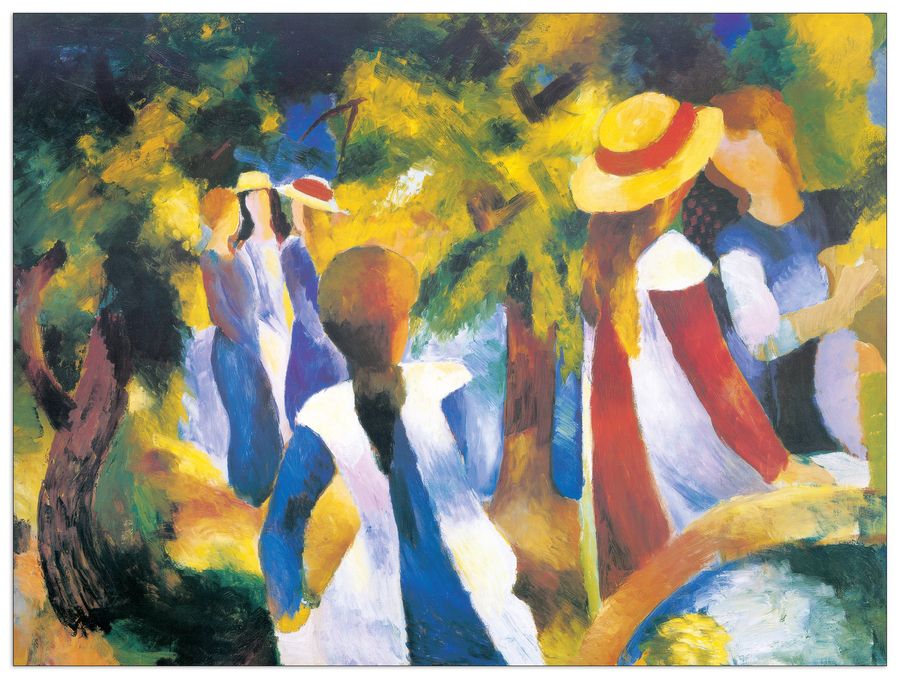 artopweb Macke - Maedchen Unter Baeumen Decorative MDF Panel (100x75cm)