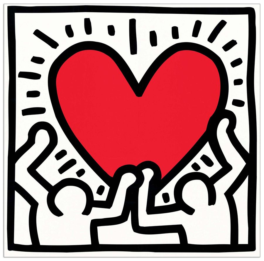 Haring - Untitled, 1988, Decorative MDF Panel (70x70cm)