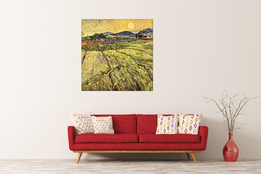 Van Gogh Vincent - Landscape with plowed fields, Decorative MDF Panel (100x100cm)
