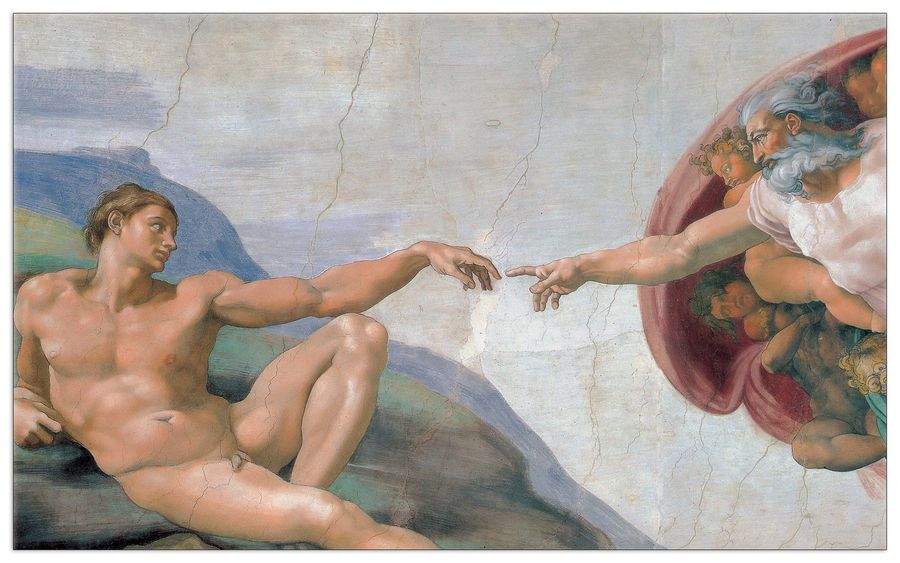 Michelangelo - Creation Of Adam, Decorative MDF Panel (140x86cm)