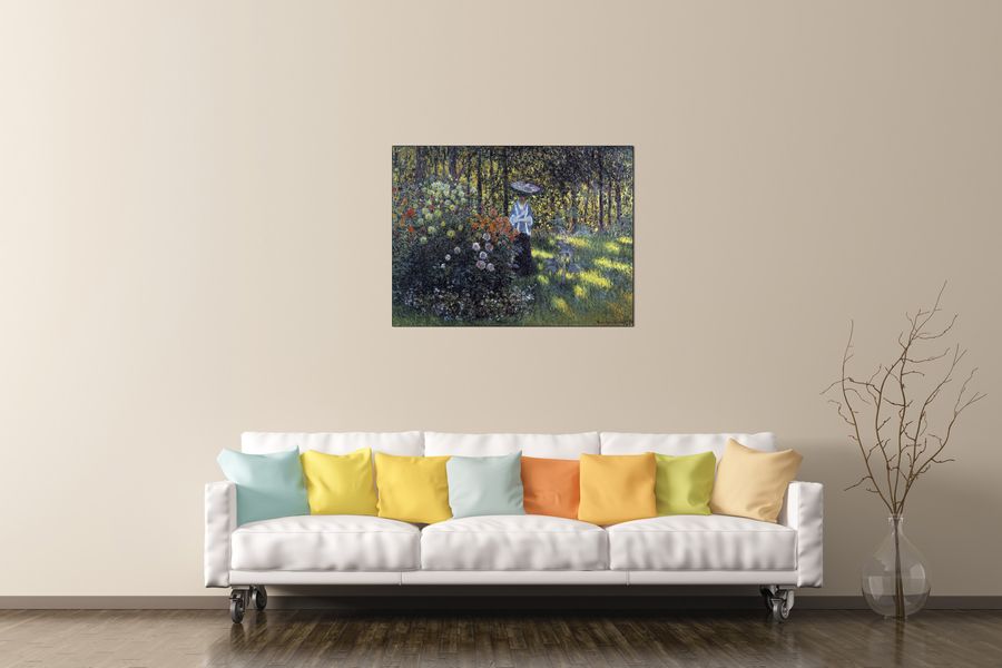 Monet Claude - Woman with a parasol in the garden of Argenteuil, Decorative MDF Panel (80x60cm)