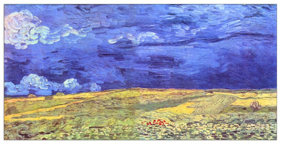 Van Gogh Vincent - Field under storm heaven, Decorative MDF Panel (100x50cm)