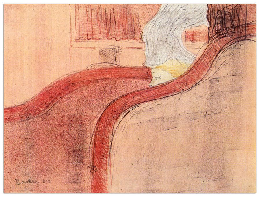 Toulouse-lautrec - The small loge, Decorative MDF Panel (80x60cm)
