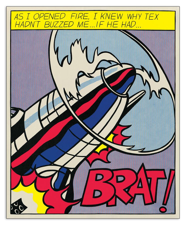 Lichtenstein - As I Opened Fire Panel 1, Decorative MDF Panel (50x60cm)