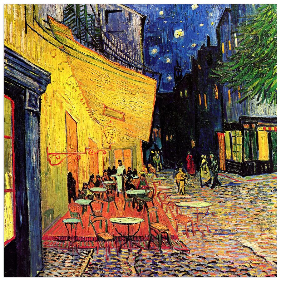Van Gogh Vincent - The Terrace Cafe_lg, Decorative MDF Panel (50x50cm)