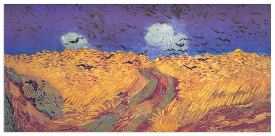 Van Gogh - Weatfield With Crows, Decorative MDF Panel (100x48cm)