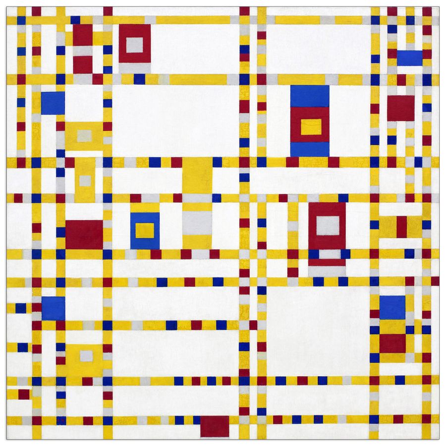 Piet Mondrian - Broadway Boogie woogie, Decorative MDF Panel (50x50cm)