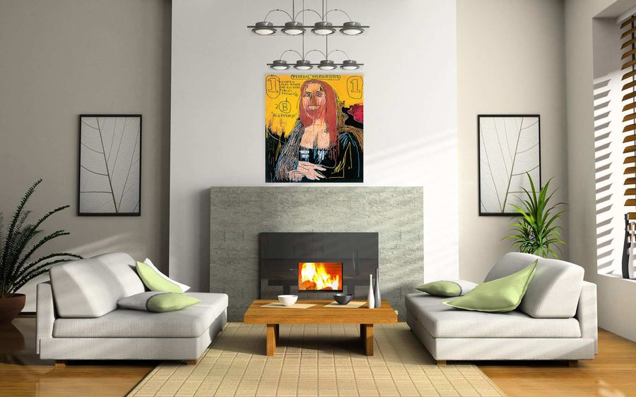 Basquiat - Mona Lisa, Decorative MDF Panel (98x108cm)