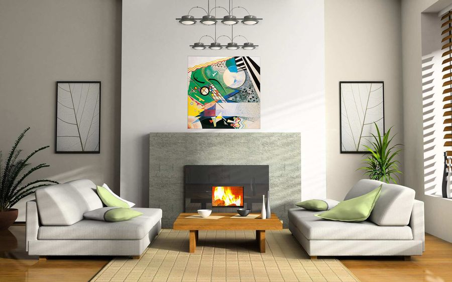 Kandinsky - Mod. 236 verde aperto, 1923, Decorative MDF Panel (70x70cm)