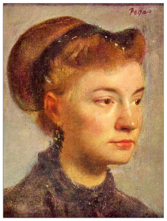 Degas Edgar - Portrait of a young Lady, Decorative MDF Panel (60x80cm)