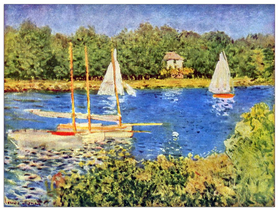 Monet Claude - The Seine at Argenteuil Basin , Decorative MDF Panel (120x90cm)