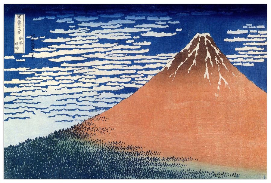 Hokusai Katsushika  - Mount Fuji, Decorative MDF Panel (135x90cm)