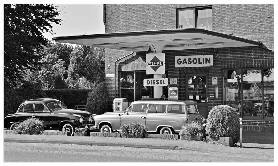 Art Studio - Petrol Stations II, Decorative MDF Panel (120x70cm)