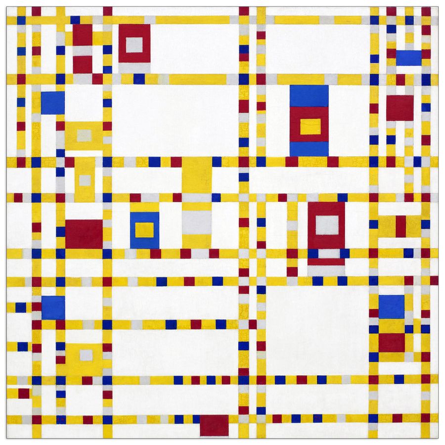 Piet Mondrian - Broadway Boogie woogie, Decorative MDF Panel (30x30cm)