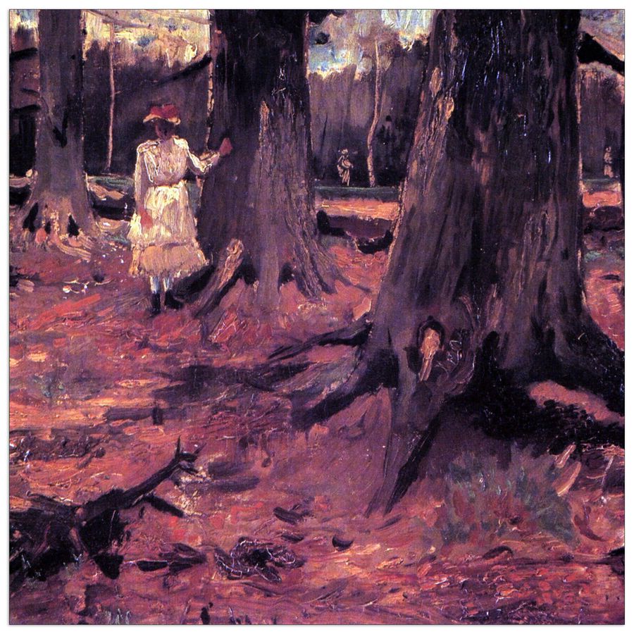 Van Gogh Vincent - Girl in White in the Woods, Decorative MDF Panel (100x100cm)