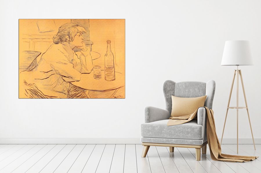 Toulouse-lautrec - The Hangover, Decorative MDF Panel (120x90cm)