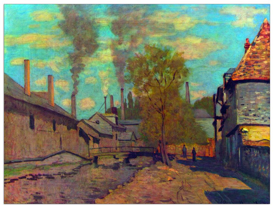 Monet Claude - The stream of Robec, Decorative MDF Panel (80x60cm)