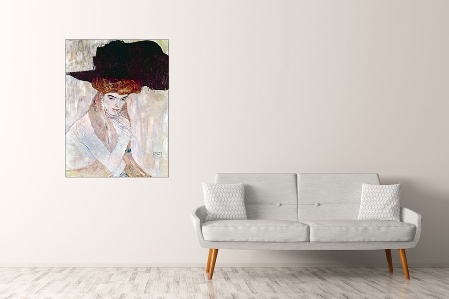 Klimt Gustav - The Black Hat, Decorative MDF Panel (90x120cm)
