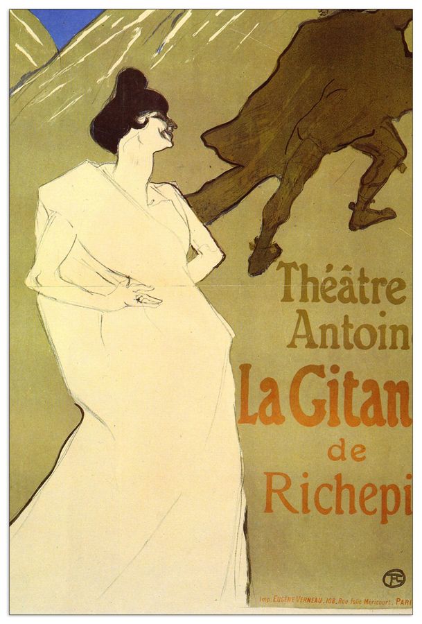 Toulouse-lautrec - La Gitane de Rechepin, Decorative MDF Panel (90x135cm)