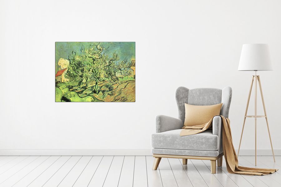 Van Gogh Vincent - Landscape with three trees and houses, Decorative MDF Panel (80x60cm)