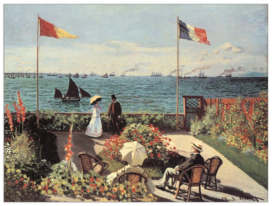 Monet Claude - Garden at Sainte-Adresse, Decorative MDF Panel (120x90cm)
