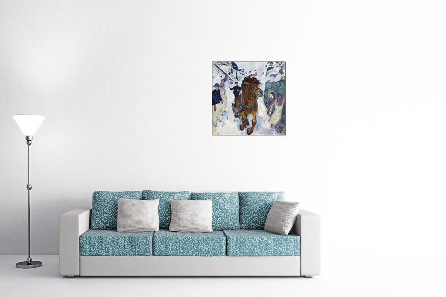 Munch Edvard - Galloping Horse, Decorative MDF Panel (50x50cm)