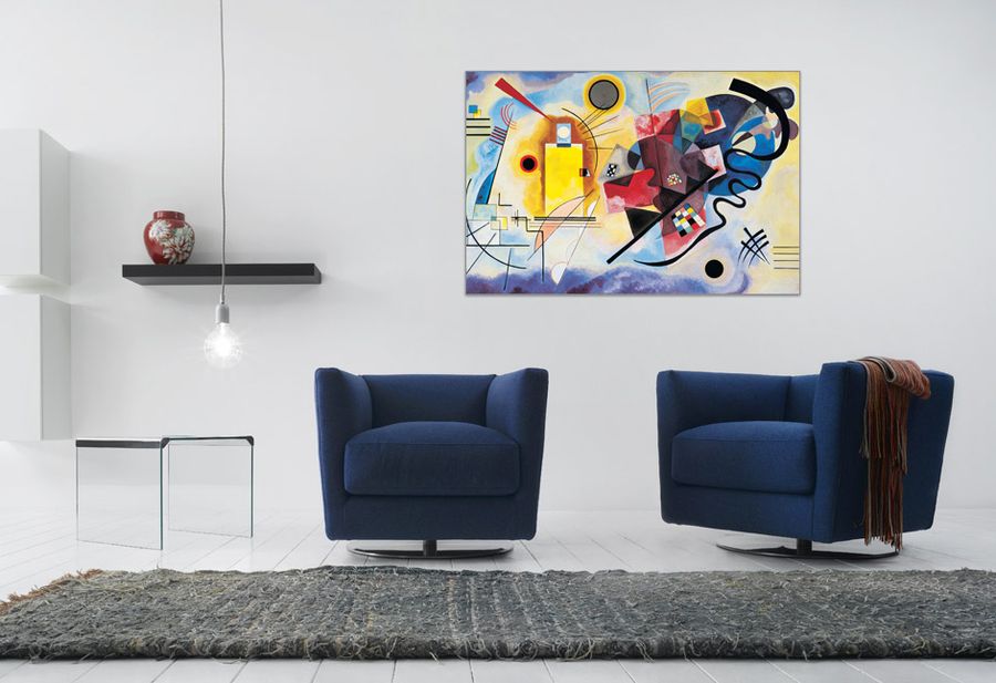 Kandinsky - Gelb-Rot-Blau, Decorative MDF Panel (90x60cm)