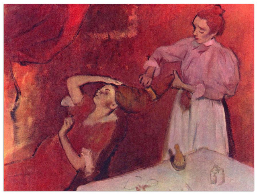Degas Edgar - Combing hair, Decorative MDF Panel (80x60cm)