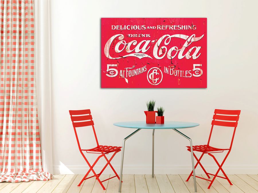 Delicious &b refreshing Coca Cola, Decorative MDF Panel (90x60cm)
